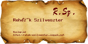 Rehák Szilveszter névjegykártya